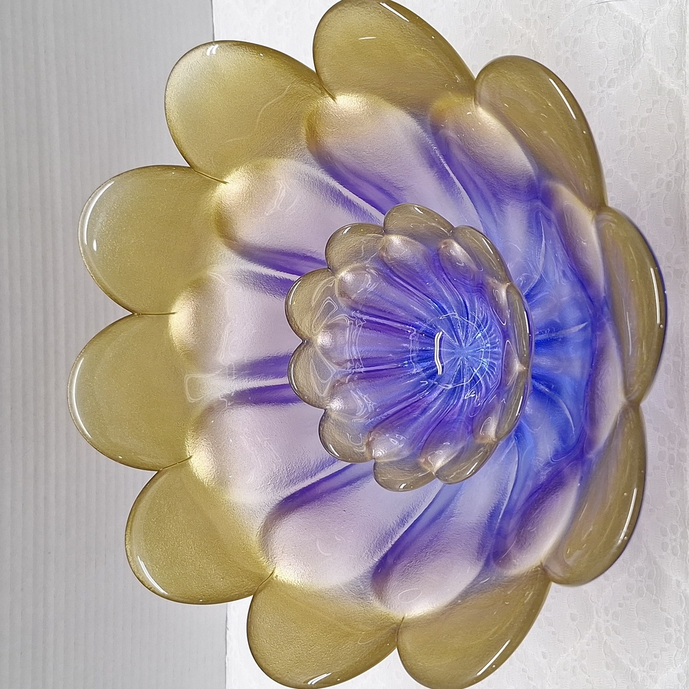 #AEF 3 Piece of Walther Glas Marrakech petal bowls And Plate gold and purple - Picture 5 of 16